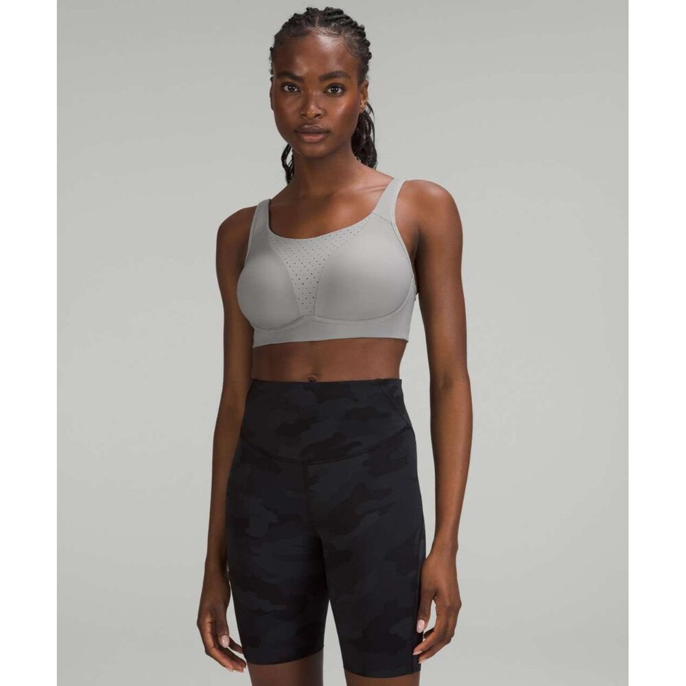 110. Lululemon Run Times Bra High Support Gull Grey 34D